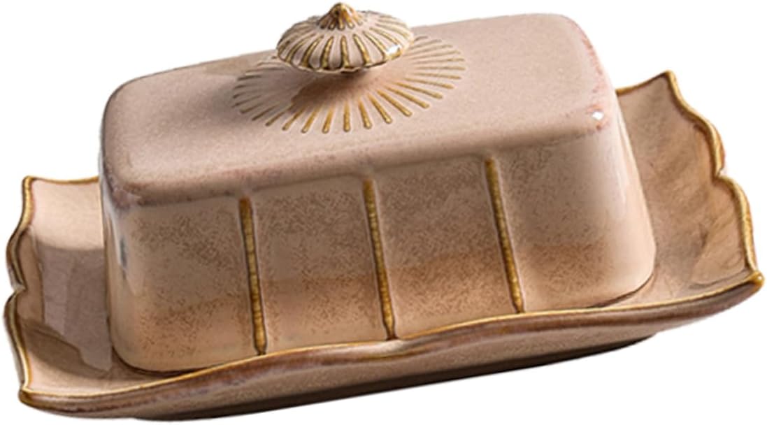 Ceramic Butter Dish Lid Practical Cheese Serving Plate Elegant Butter Keeper for Kitchen Storage for Home and Entertaining