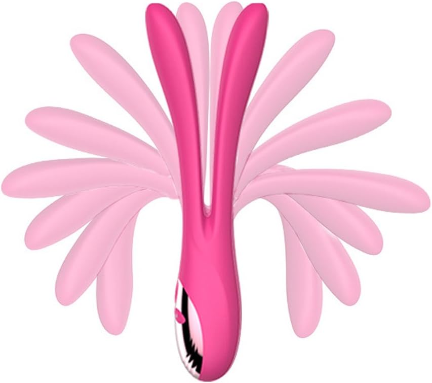 Body Wand Massager by TOT,Cordless Waterproof Silicone Massager for Full Body Cellulite Massage,USB Rechargeable Multi-Speed and Double Motor Climax Vibration(Pink)