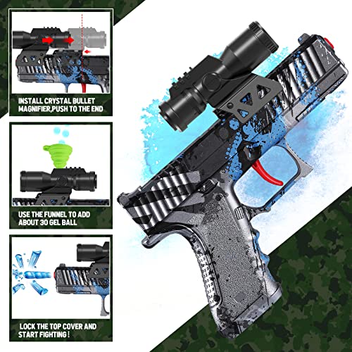Gel Ball Blaster Pistol Toys, Splatter Ball Blaster With 10000 Water Beads, Manual Gel Ball Blaster Toys, No Need Charge Outdoor Shooting Toys, Backyard Games Gift For Boys, Girls And Adults #TOP2