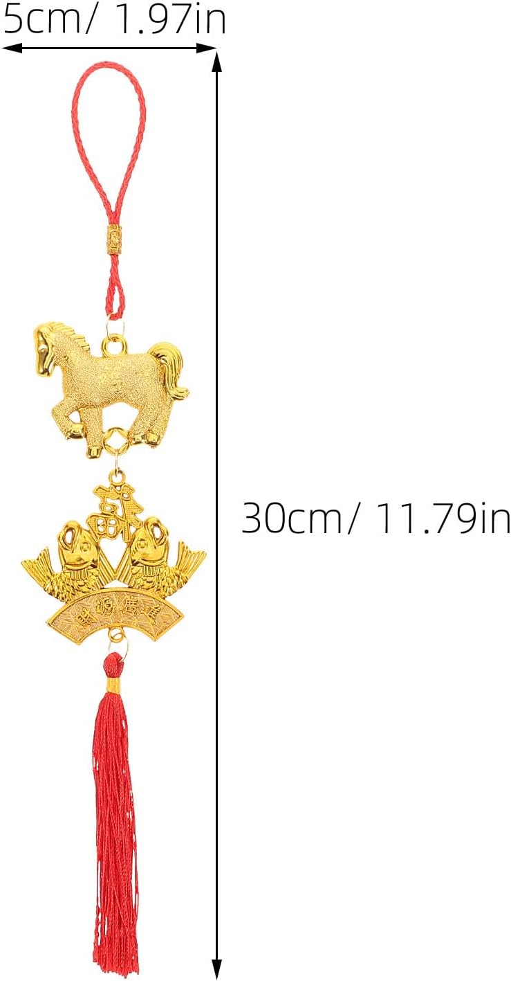 MAGICLULU Year of The Horse Tassel Pendants, 6pcs Horse Hanging Charms, Chinese New Year Decorations, Feng Shui Ornament, Home Decor, Bonsai Tree Decor, Style 2