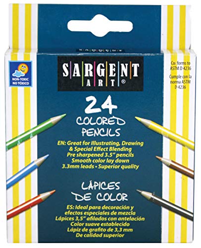 Sargent Art 22-7218 24-Count Half Size Colored Pencils