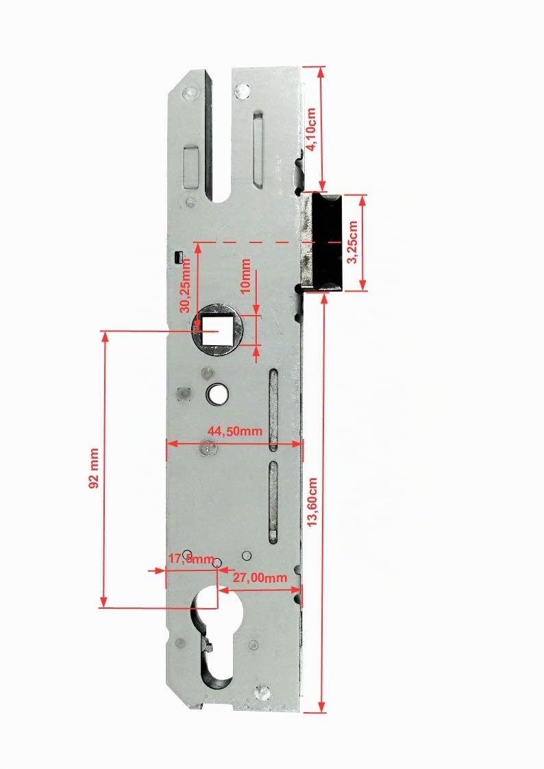 KFV Reparatur Schlosskasten Hauptschloss AS 8250 ohne Riegel Dornmaß: 30mm (27mm) / Entfernung 92mm, SN-TEC® Montagematerial zum Schrauben und Nieten & Montageanleitung