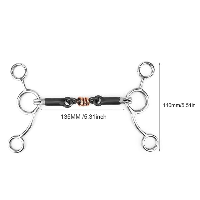 Foto 7 de 8 de Black Horse Snaffle Acero Inoxidable Apalancamiento Acero Cobre Rodillo Boca Suelta Snaffle bit Cobre…