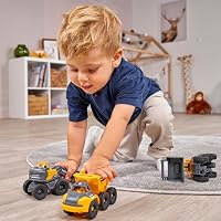 Dickie Toys Volvo Construction Set (je 16 cm) - 3 Baustellenfahrzeuge für Kinder mit Bagger Spielzeug, Radlader & Kipplaster, mit Freilauf ab 3 Jahren - 203722015 – Ansicht 6