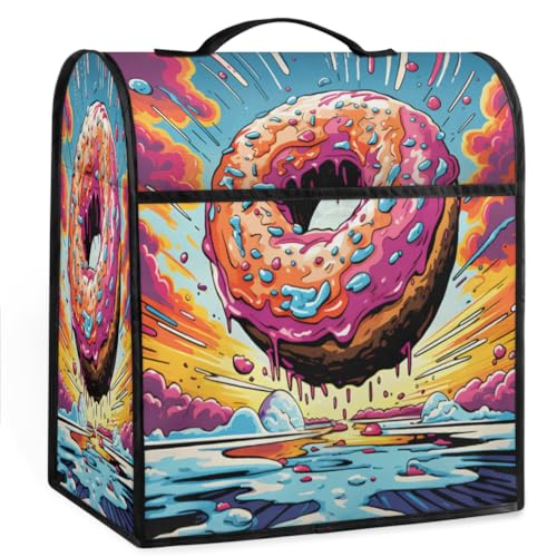 Coffee Maker Cover Donut Kitchen Appliance Covers Small Appliance Covers Blender Cover Juicer Cover Dust Covers for Kitchen Appliances with Top Handle and Pockets,Washable,C304