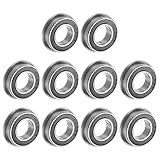 uxcell F689-2RS フランジボールベアリング 深溝玉軸受 フランジベアリング 二重シール クロムスチール 9x17x5mm 10個