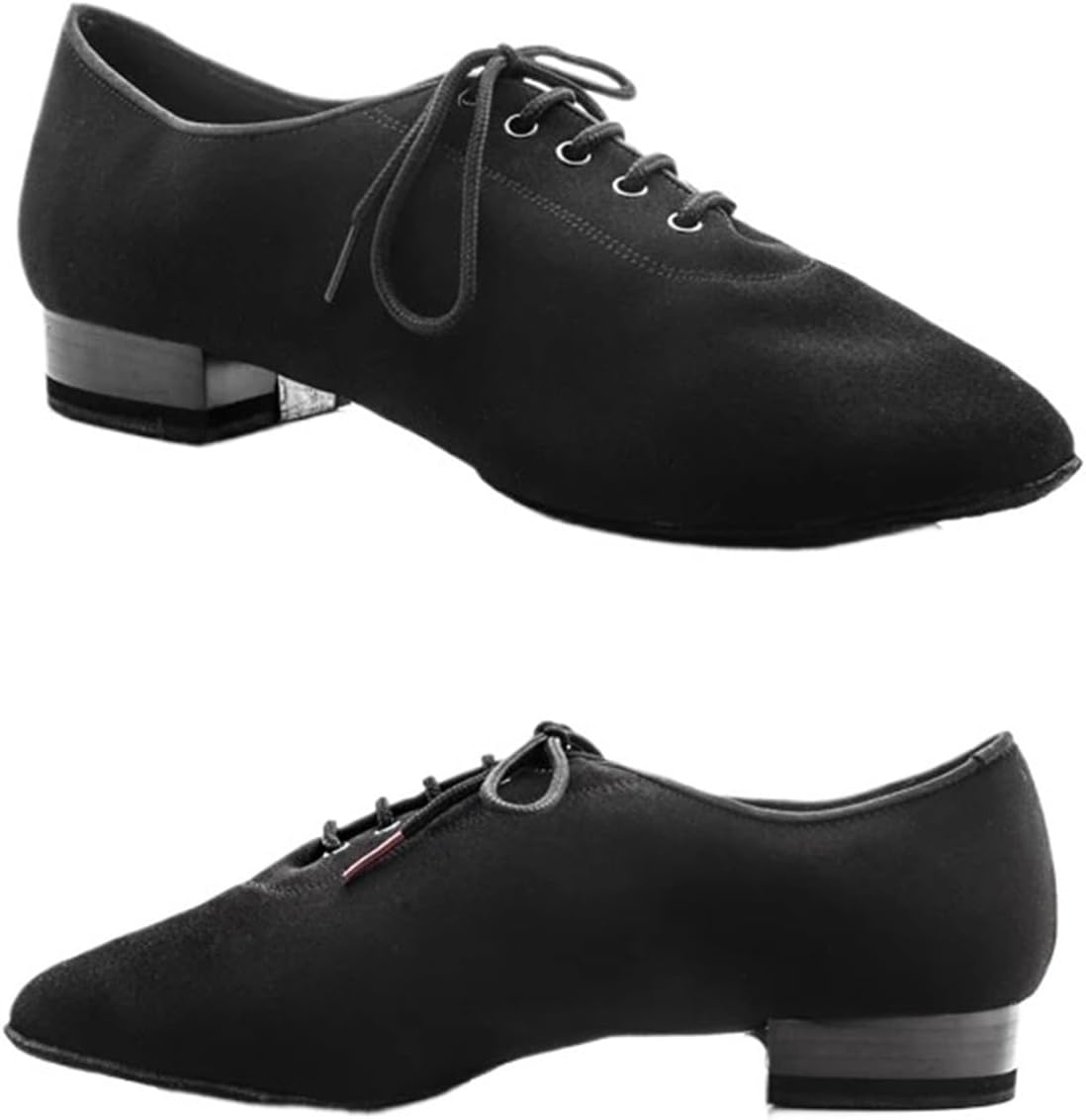 ShoesMen Genuine Leather Party Ballroom Latin Shoes Soft Cowhide Black 317 2.5 CM