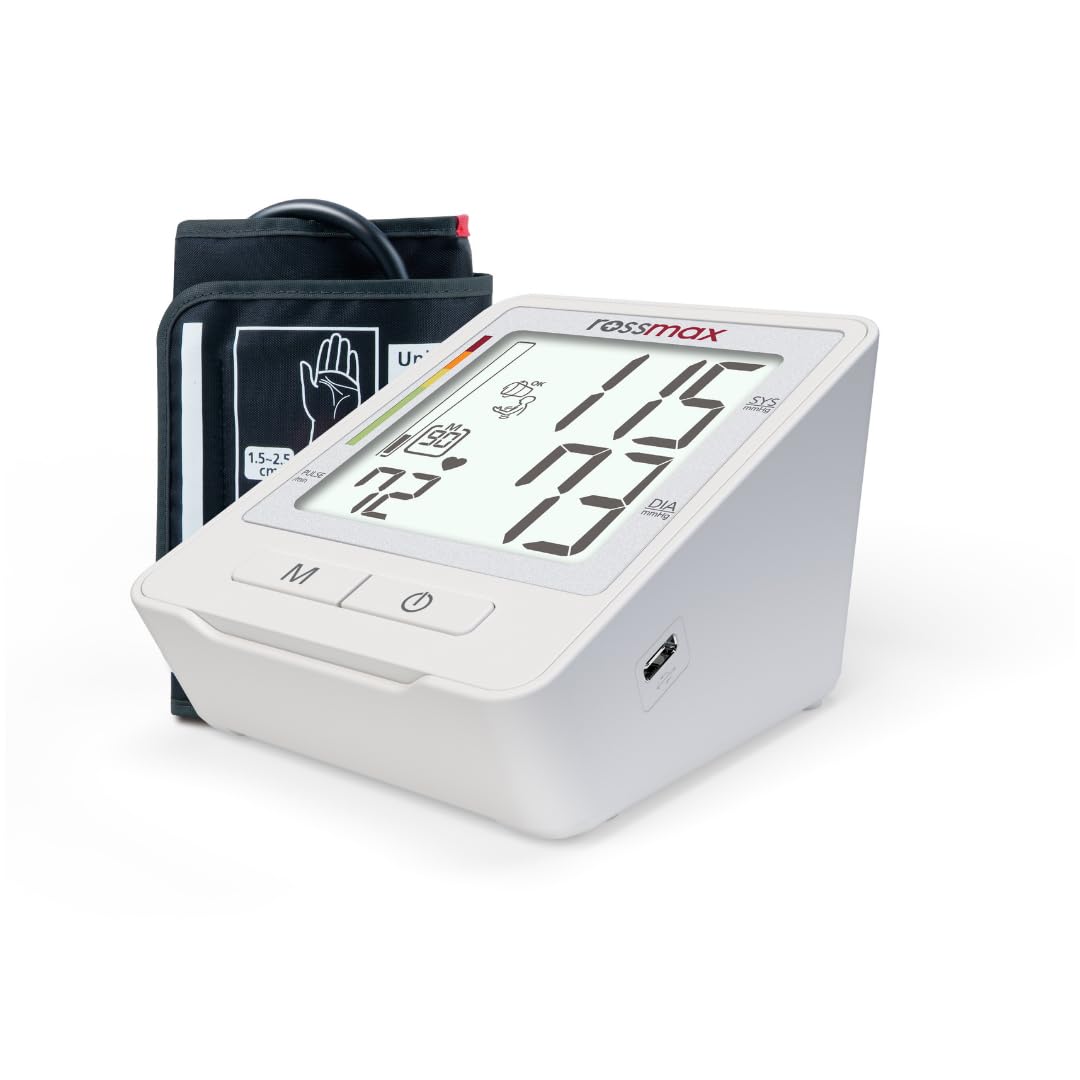 Rossmax Z1 Blood Pressure Monitor showing USB Type C port