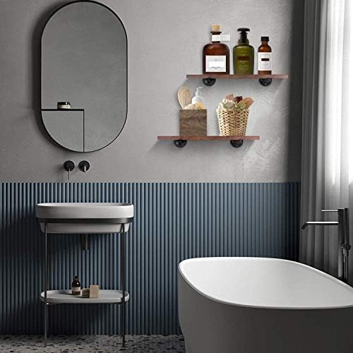 Pipe Shelf Brackets, eSynic 4Pcs Pipe Shelf Bracket Tube Rack Industrial Shelf for Book Shelf Rustic Floating Shelves Plumbing Pipe Shelf for Scaffold Board (9 * 13cm)