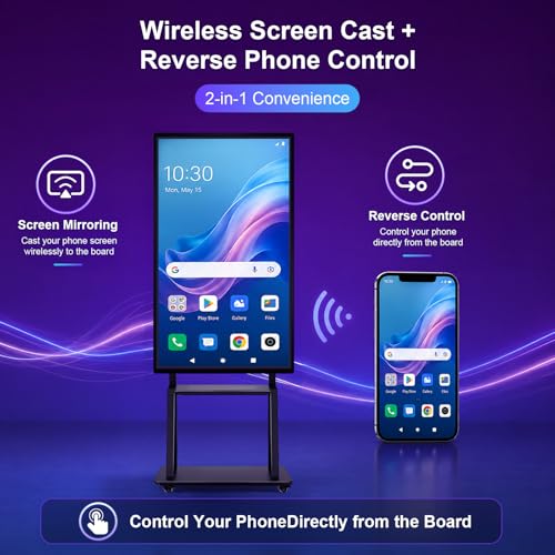 Image of 49 inch Smart Board with Android 12, 8-Core 2.4GHz, 4K Touchscreen