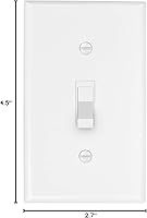 Cable Matters 10-Pack UL Listed Single-Gang Toggle Switch Wall Plates White - Easy Install w/ Matching Screws
