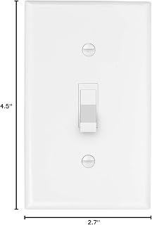 Cable Matters 10-Pack UL Listed Single-Gang Toggle Switch Wall Plates White - Easy Install w/ Matching Screws