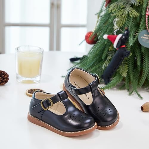 Image of Felix & Flora Toddler Girl Mary Jane Dress Shoes - School Oxford Flats for Girl Party Shoes.