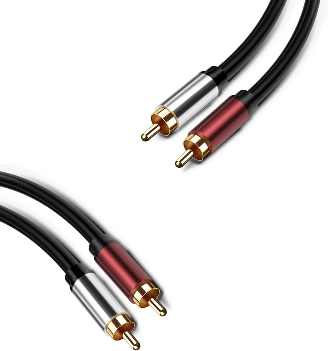 H-its Kabel ( 5 Meters R C A Audio Video Cable, 2 RCA Male to 2RCA Audio Cable Gold-Plated, Audio Cable for CD DVD Player Speaker