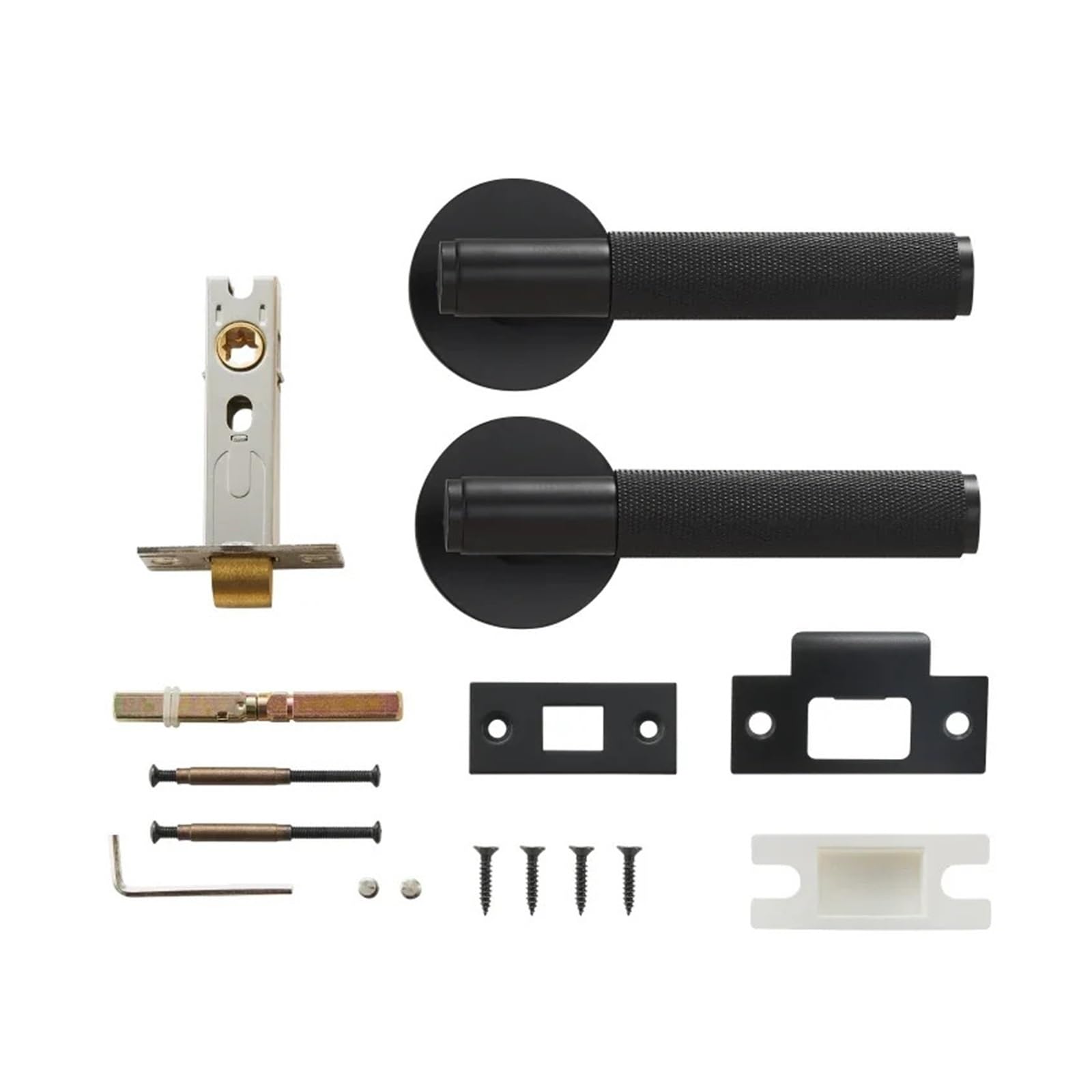 Sharunsfeli Passage-Qbcf Dooroom Brass Door Lever Set Knurled Privacy Passage Dummy Thumbturn Lock Handle Set Knurled Hardware(Passage-Qbcf)