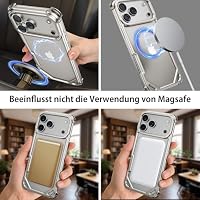 NIFBANG für iPhone 18 Pro Max Hülle,Aluminium Metall Dünn Slim No Back Handyhülle Kompatibel mit MagSafe,4 Ecken-Airbag Stoßfeste Schutzhülle, Rahmenlose iPhone 18 Pro Max Bumper Case(Silber) – Ansicht 6
