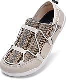 WHITIN Women's Minimalist Wide Toe Box Zero Drop Barefoot Shoes Size 8 Casual Walking Tennis Casual Width Minimus Sneaker Female Beige 39