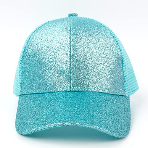 Kids Girls Mesh Criss Cross High Ponytail Hat Adjustable Messy Bun Baseball Cap Vintage Washed Distressed Baseball Hat #TOP2