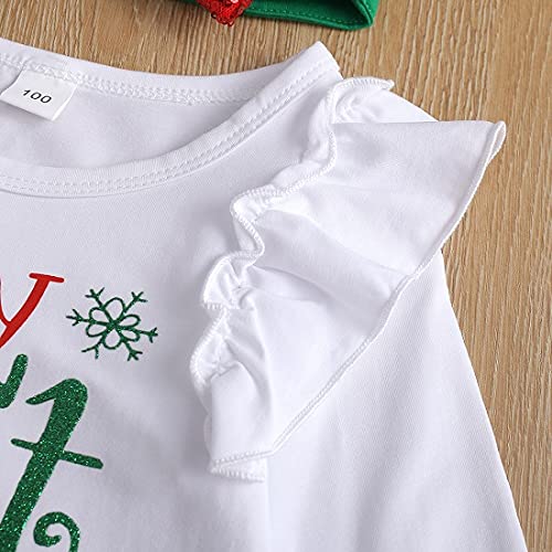 Vedext 4Pcs Newborn Baby Girl Clothes My 1St Christmas Bodysuit+Tutu Skirt+Leg Warmers+Bow Headband Christmas Outfits Set #TOP3