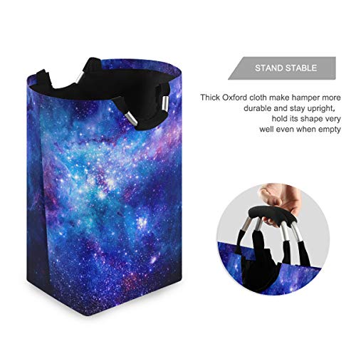 Image of senya Large Laundry Basket Shopping Foldable Clothes Bag Collapsible Fabric Laundry Hamper Folding Washing Bin (Outer Space)