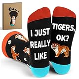 Tiger Socks - Great Stocking Stuffers for Women and Men, Fun Socks with Unique Tiger Theme, Perfect Christmas Gifts for Any Genders, Ideal Gift for Her or for Kids Who Love Tigers