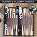 Park&Oz Walnut Premium Turkish Backgammon and Checkers Set 19 Inch Handmade 2 in 1 Wooden Board Game with Glossy Finish Luxury Checkers and Dice Travel Friendly and Foldable