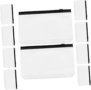 Ciieeo 10Pcs Pastas De Cartão Pasta De Arquivo De Plástico Saco De Armazenamento Organizador Pvc Pasta Bolsos Práticos Sacos De Arquivo Sacos De Armazenamento Com Zíper Saco Com Zíper