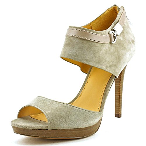 Coach Womens Wexwood Suede/Mat Calf Open Toe Ankle Strap D-Orsay Pumps (10) Grey #TOP14