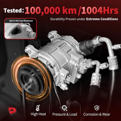 Image of PHOBOOS A /C Compressor with Clutch Compatible with Scion xA 2004-2006 L4 1.5L, xB 2004-2006 L4 1.5L, Ref. CO-11034C, 98376