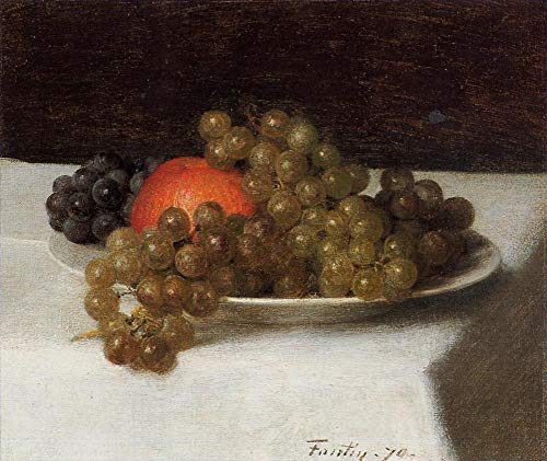 Nature morte Henri Fantin-Latour pommes et raisins peinture huile sur toile taille 04