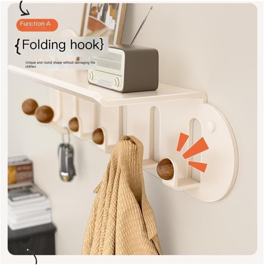Hat Rack for Wall No-Punch Door Hanger Wall Hooks - Space-Saving Entryway Organizer for Clothes & Keys