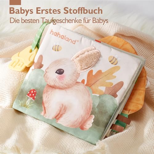 hahaland Baby Spielzeug ab 0 3 6 Monate Stoffbuch, Interaktive Babybücher – Ansicht 2
