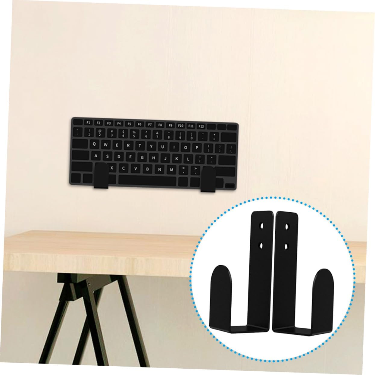 STOBOK 3 Sets Keyboard Stand Keyboards Computer Stand Wall Mount Rack Wall Keyboard Bracket Wall Keyboard Mount Keyboard Storage Rack Keyboard Rack Wall Holder for Keyboard Acrylic Black
