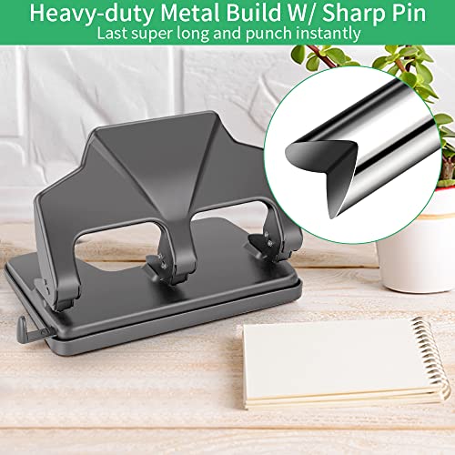 image for AFMAT HP16 Heavy Duty 3 Hole Punch, 40-Sheet Paper Punch, 50% Reduced 