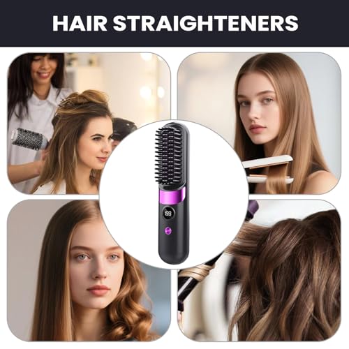 Brosse à cheveux sans fil rechargeable USB avec 4 températures - 5