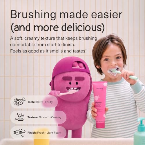 Image of Boka Kids Toothpaste - Fluoride Free Nano Hydroxyapatite Toothpaste | Kids Oral Care - Bubble Gum - 4 Oz, 1PK