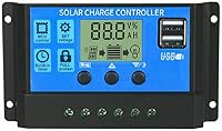 Vista 1 de Controlador de carga solar 100A 12V/24V: Regulador de panel solar con pantalla LCD ajustable Ajuste de temporizador de puerto USB dual Parámetro