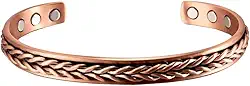 Bracelete Pulseira Unisex De Cobre Puro Com Ímãs Magnéticos De Neodímio