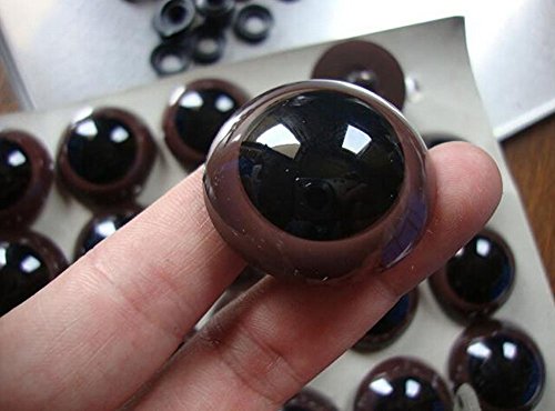 100 occhi di sicurezza in plastica marrone con