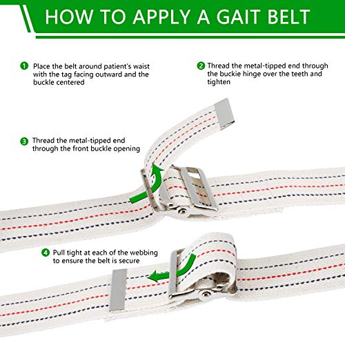 Ypc Gait Belt,Transfer And Standing Assist Aid With Metal Buckle For Seniors,Elderly,Caregiver,Therapist,Occupational And Physical Therapy-60 Lx2 W(Neutral With Stripes) #TOP3