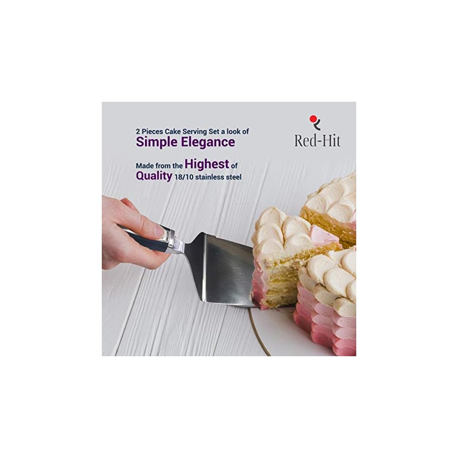 Red-Hit-Cake-Knife-Cutter-and-Spatula-For-Cakes-Pie-Pastry-And-Baked-Goods-Wedding-Cake-Cutting-Server-Cake-Knife-and-Server-Spatula-Cake-Server-Set RED-HIT Cake Cutting Set for Wedding Cake Knife and Server Set, Cake Cutter and Pie Spatula, Cake Server and Knife Set of 2 with Thickened Stainless Steel, Wedding Cake Cutting Set for Birthday