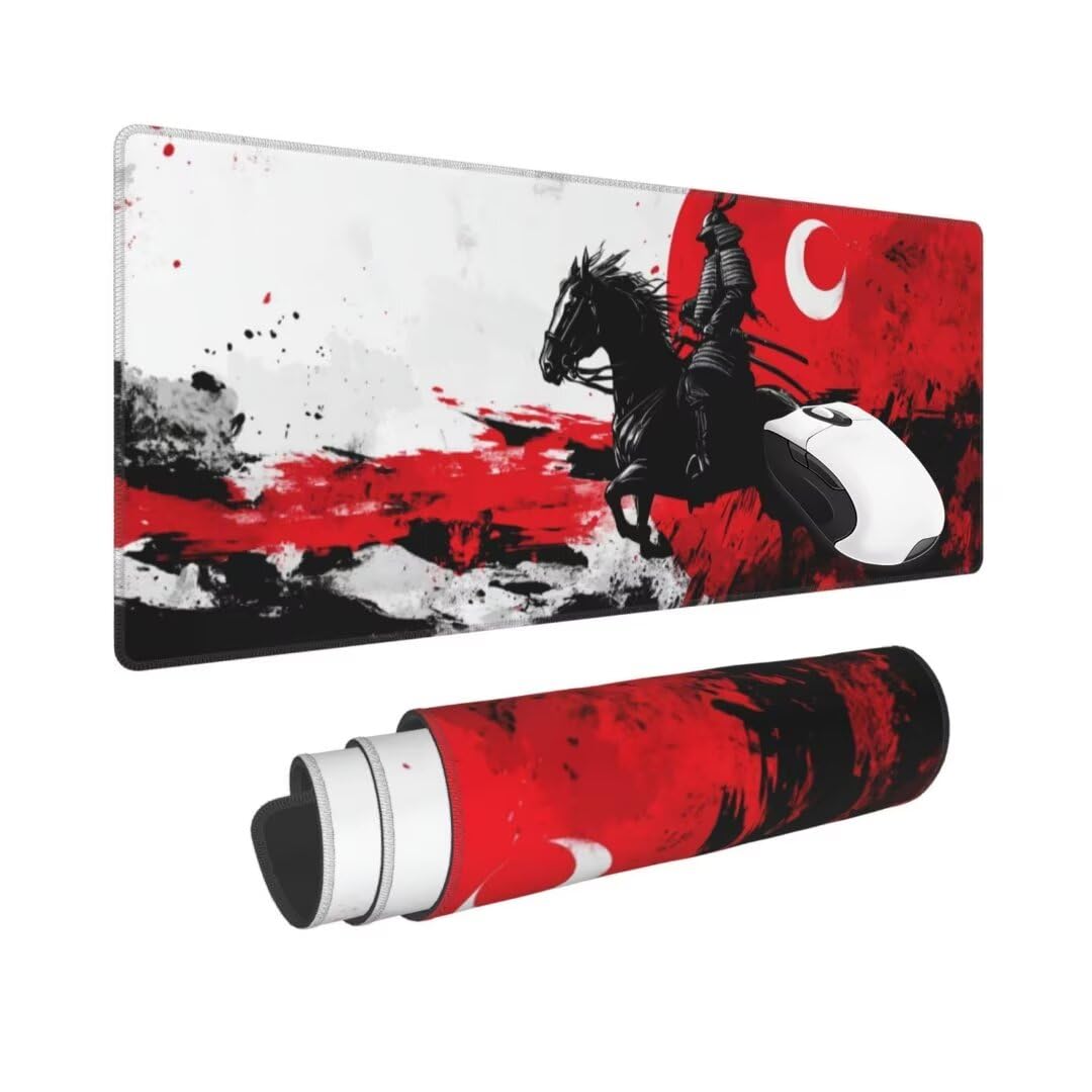 Tappetino Mouse Giappone Gaming Mouse Pad Astratto Tappetino Mouse XXL 1200×600×3MM Migliora La Precisione e La Velocità Tappetino Scrivania con Base in Gomma e Bordi Cuciti per Ufficio e Gaming