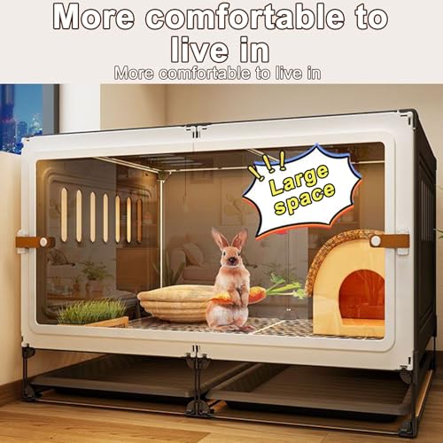 Jaula de conejo y corralito de juegos para animales pequeños, hábitat interior para conejos y cobayas