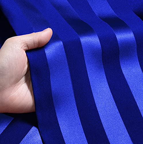 Image of Lonxu Pajamas Set Mens Silk Satin Pajamas Long Sleeve Loungewear Two-Piece Sleepwear Button-Down Pj Set S-XXXXL