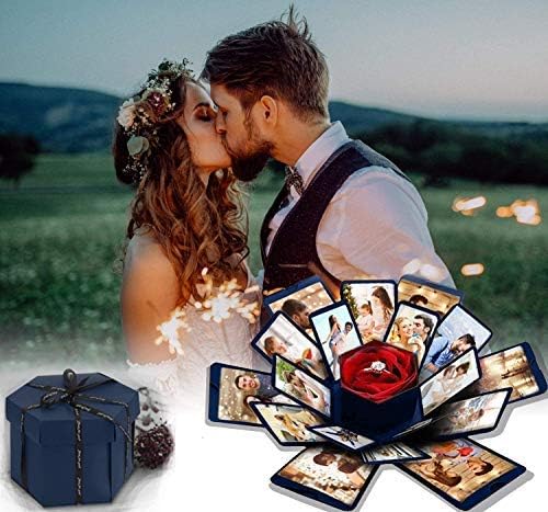 Miniatura 7 de Wanateber Caja de explosión, caja de regalo de explosión con 6 caras, parte principal, caja de fotos hecha a mano, para regalo de cumpleaños,