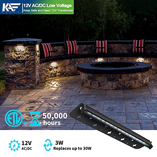 Kaqur 12 Inch 3W Led Integrated Hardscape Paver Lighting,12V Ac/Dc Low Voltage Landscape Lights,Retaining Wall Lights,Ip65 Outdoor Step Light,2700K Soft White,Etl Listed,50,000 Hours Lifespan,8-Pack #TOP4