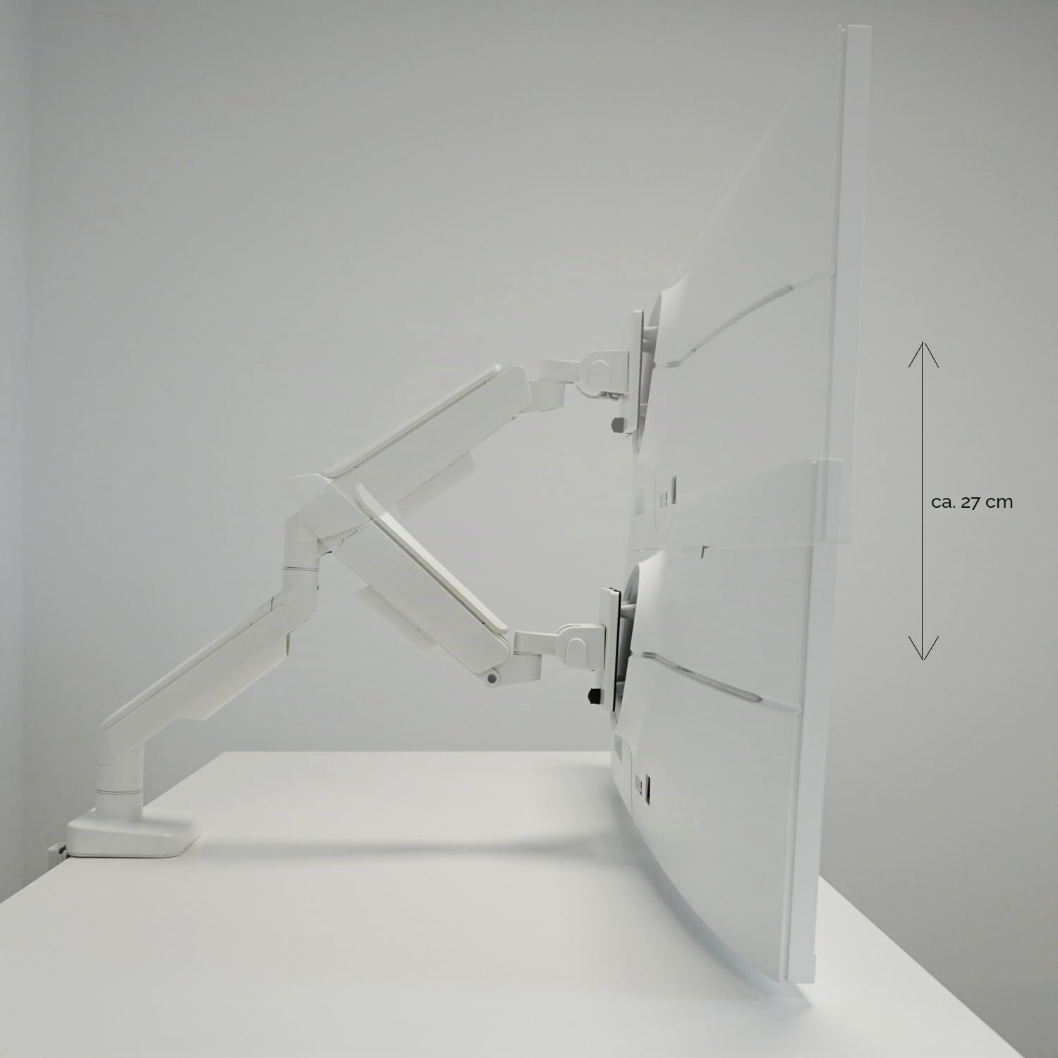 LC-POWER Supporto Monitor Scrivania per Schermi da 17-49 - Regolabile in Altezza e Angolazione - Estensione di 60 cm - Resistente e Versatile - VESA 75x75 mm, 100x100 mm