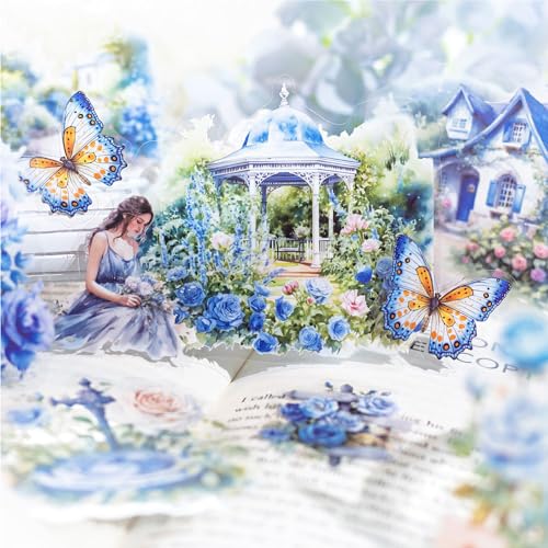 180pcs PET Garden Landscape Scrapbook Paper Journaling Sticker Flower Stickers for Scrapbooking Vintage Stickers Aesthetic Flowers Floral Sticker Pack Junk Journal Decorative Paper Scrapbook Supplies - Thumbnail 5