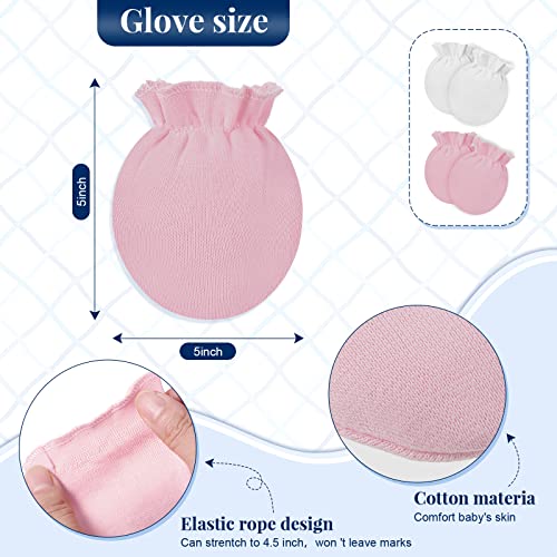 12 Pieces Baby Hats Mittens And Socks Set Newborn Hats Infant Caps No-Slip Ankle Socks (Pink And White) #TOP3