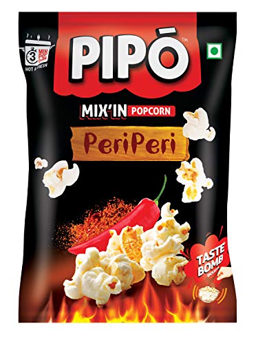 Image of PIPO Mix'in Instant Popcorn with Taste Bomb| Cheese Burst, Peri Peri, Tomato Salsa 60G each